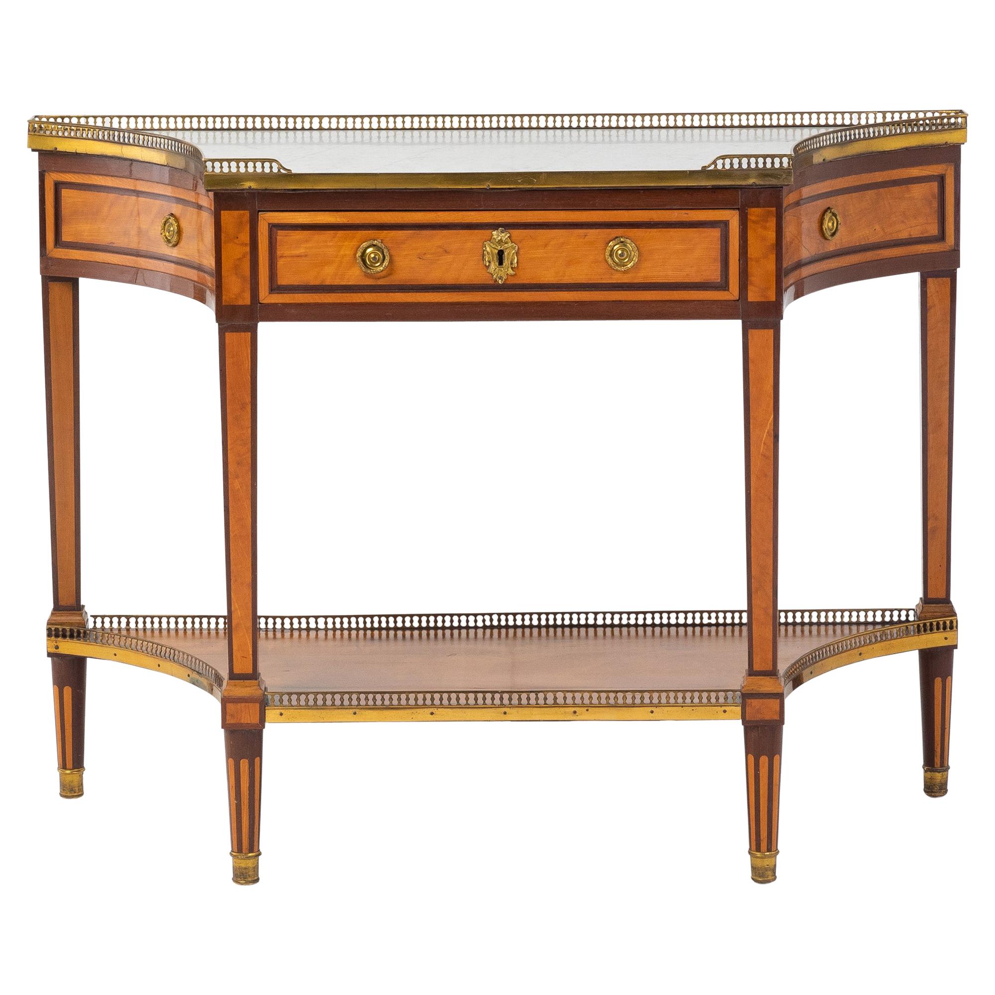 19th Century French Mahogany and Satinwood Console Table