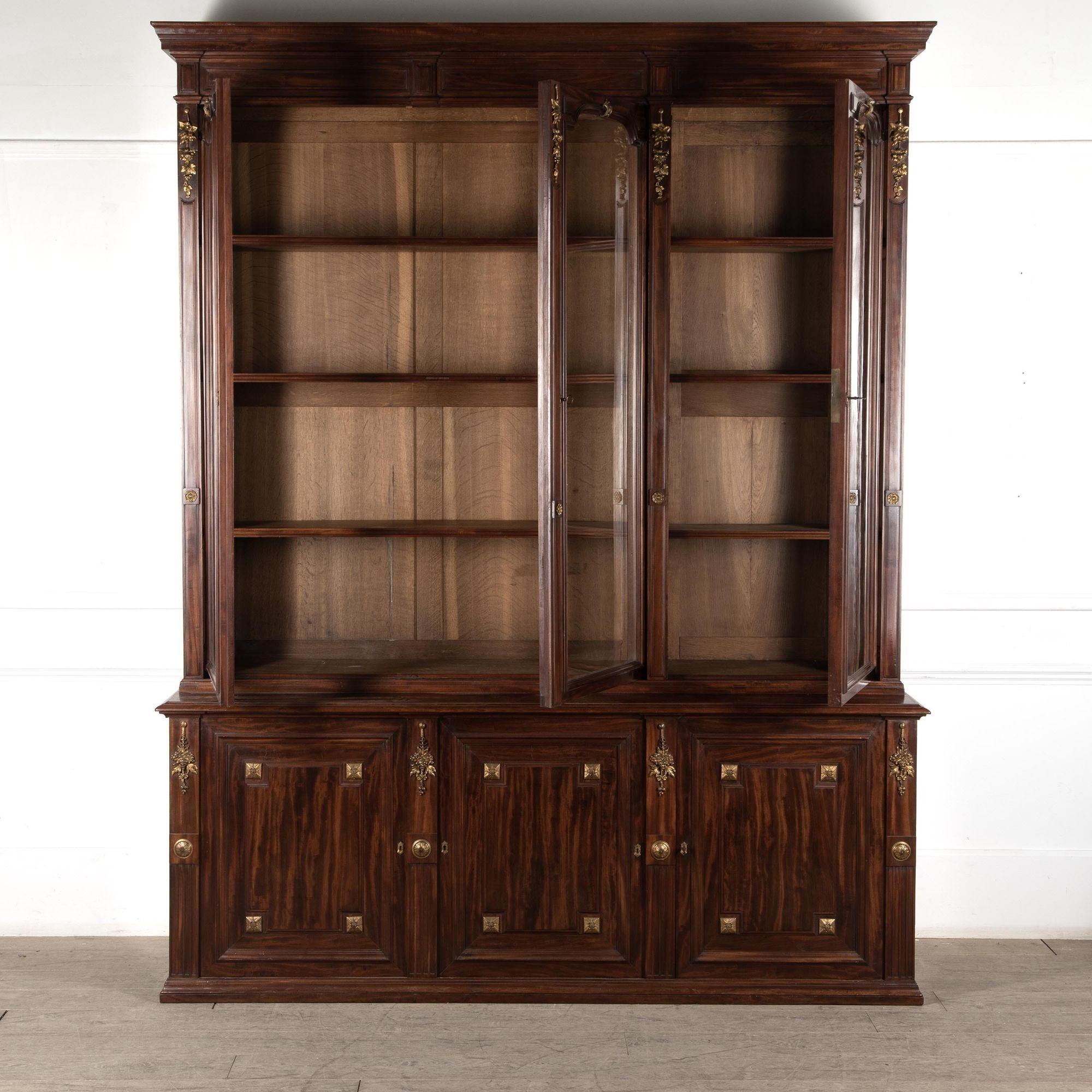 19th Century French Mahogany Bookcase For Sale at 1stDibs