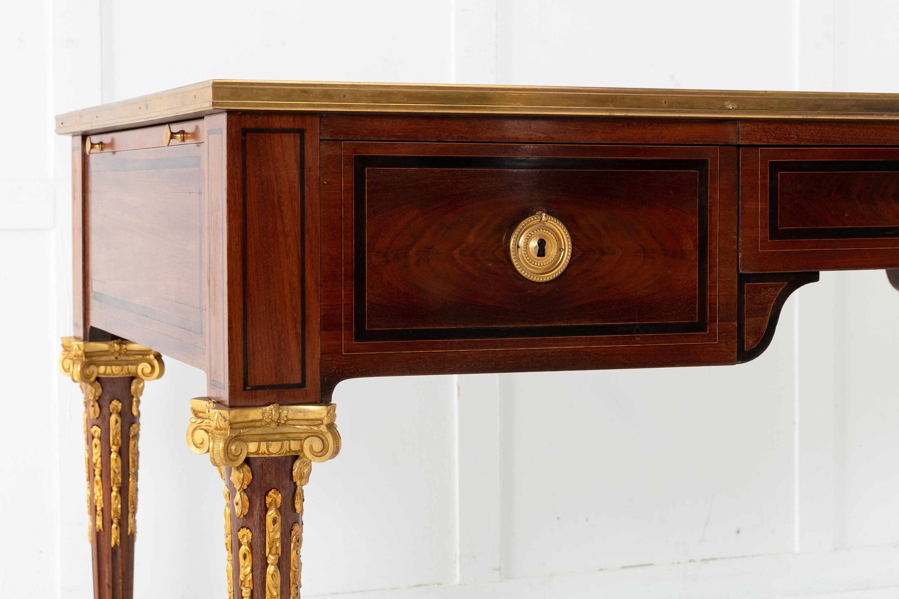 19th Century French Mahogany Bureau Plat In Good Condition In Gloucestershire, GB