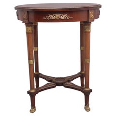 Französischer Mahagoni-Mitteltisch aus dem 19. Jahrhundert im Empire-Stil