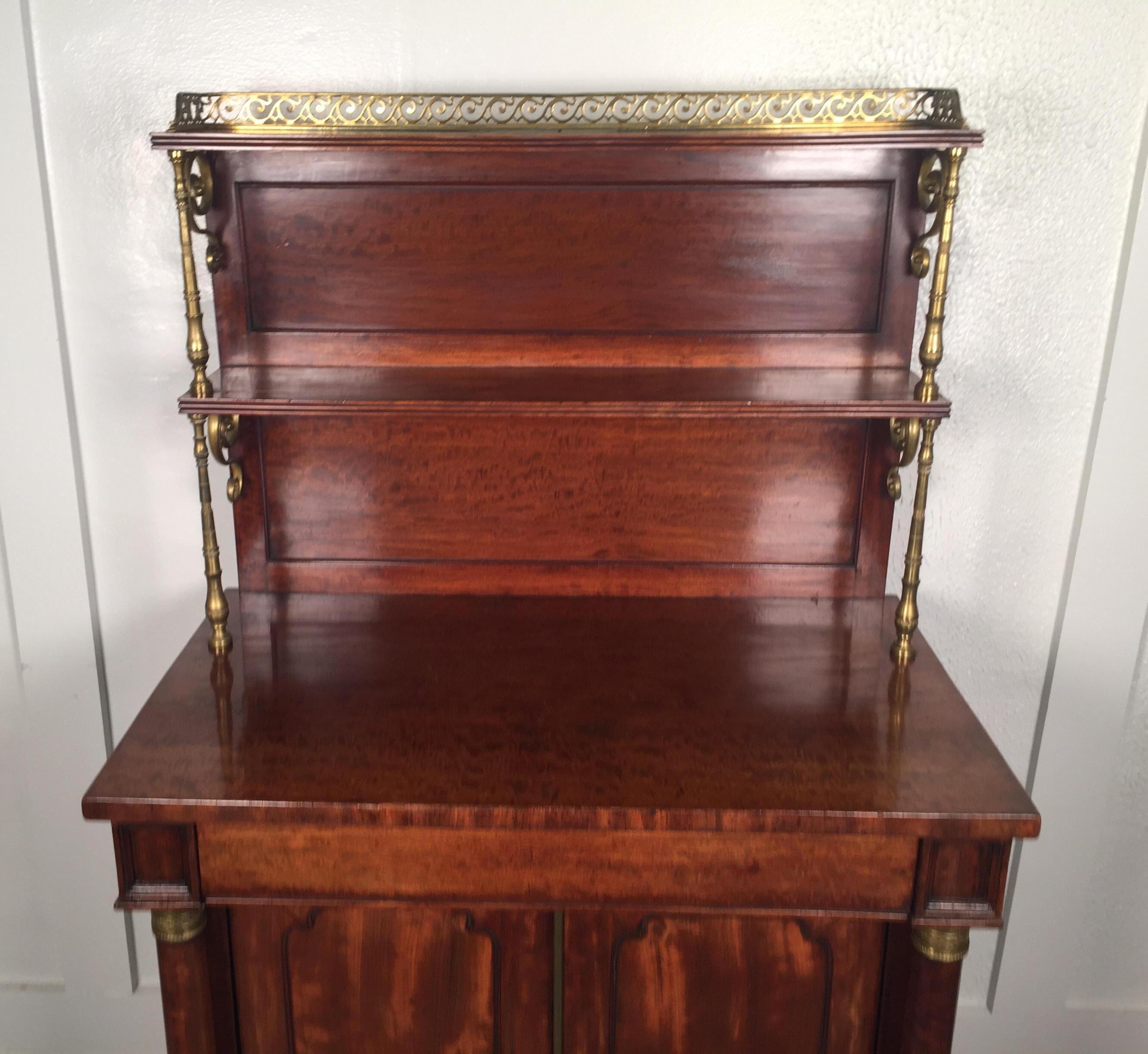 19th Century French Mahogany Chiffonier Server In Good Condition In Lambertville, NJ