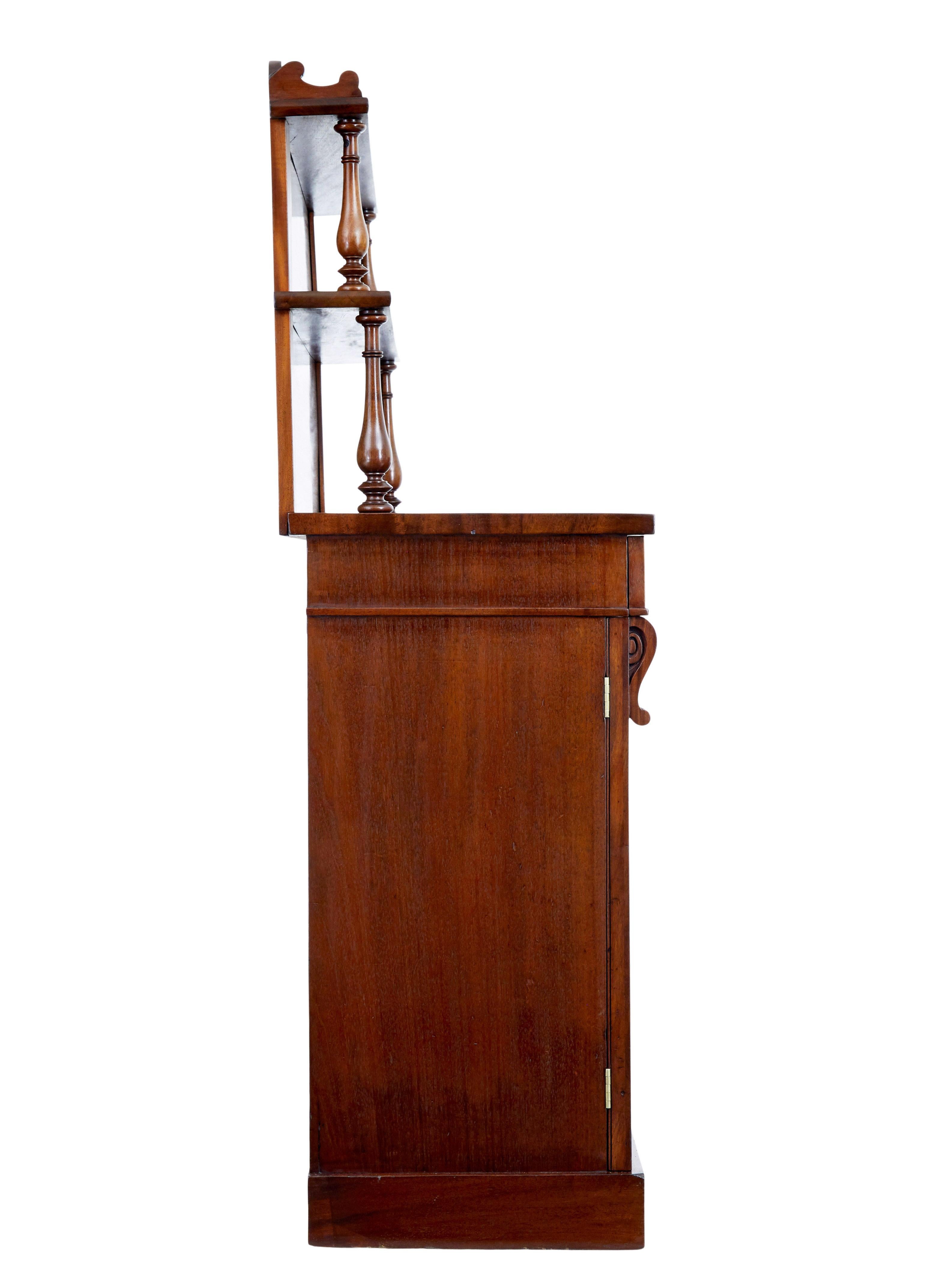 19th century French mahogany chiffonier sideboard In Good Condition For Sale In Debenham, Suffolk
