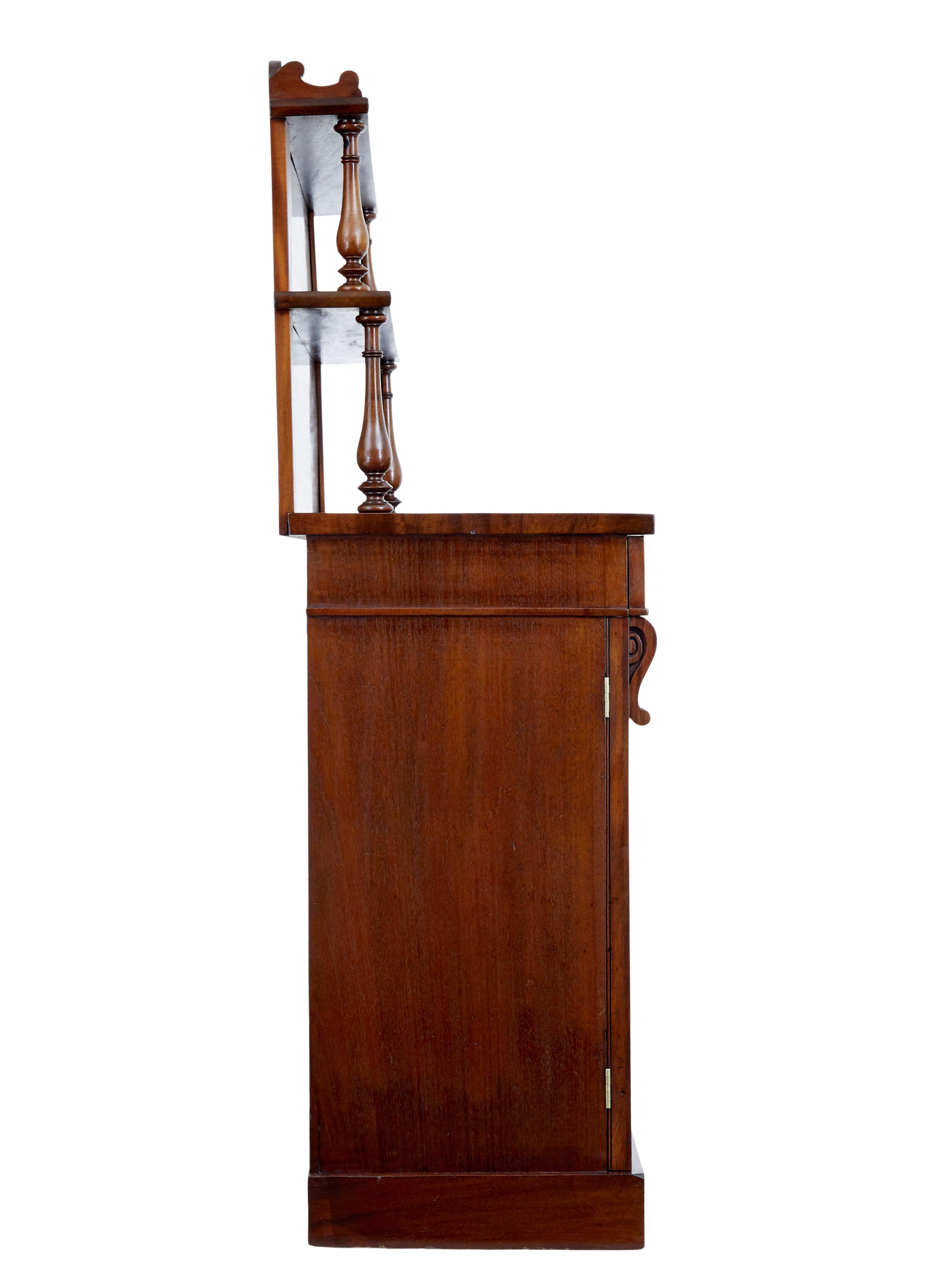 Turned 19th century French mahogany chiffonier sideboard For Sale