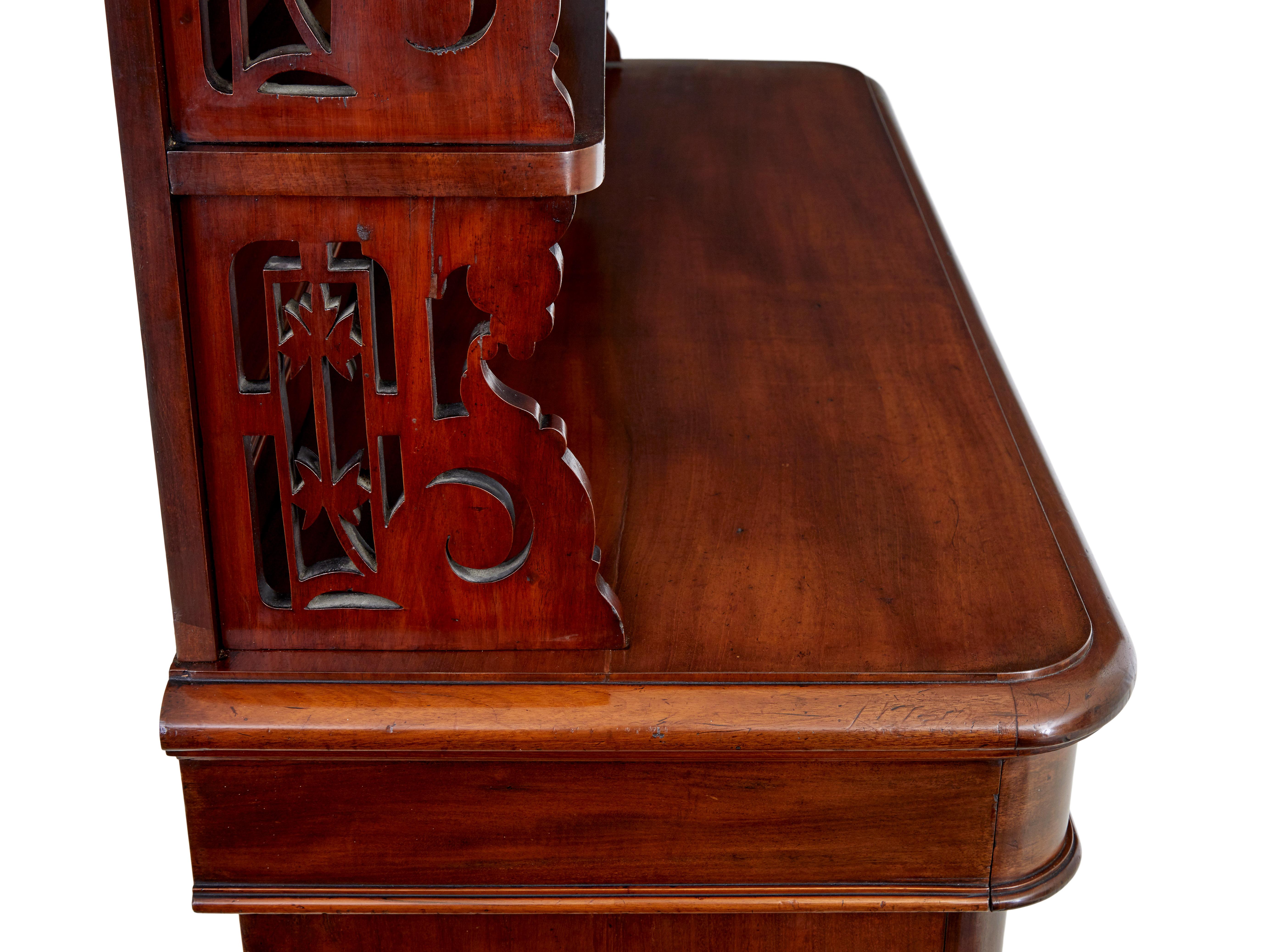 Hand-Carved 19th century French mahogany chiffonier sideboard For Sale