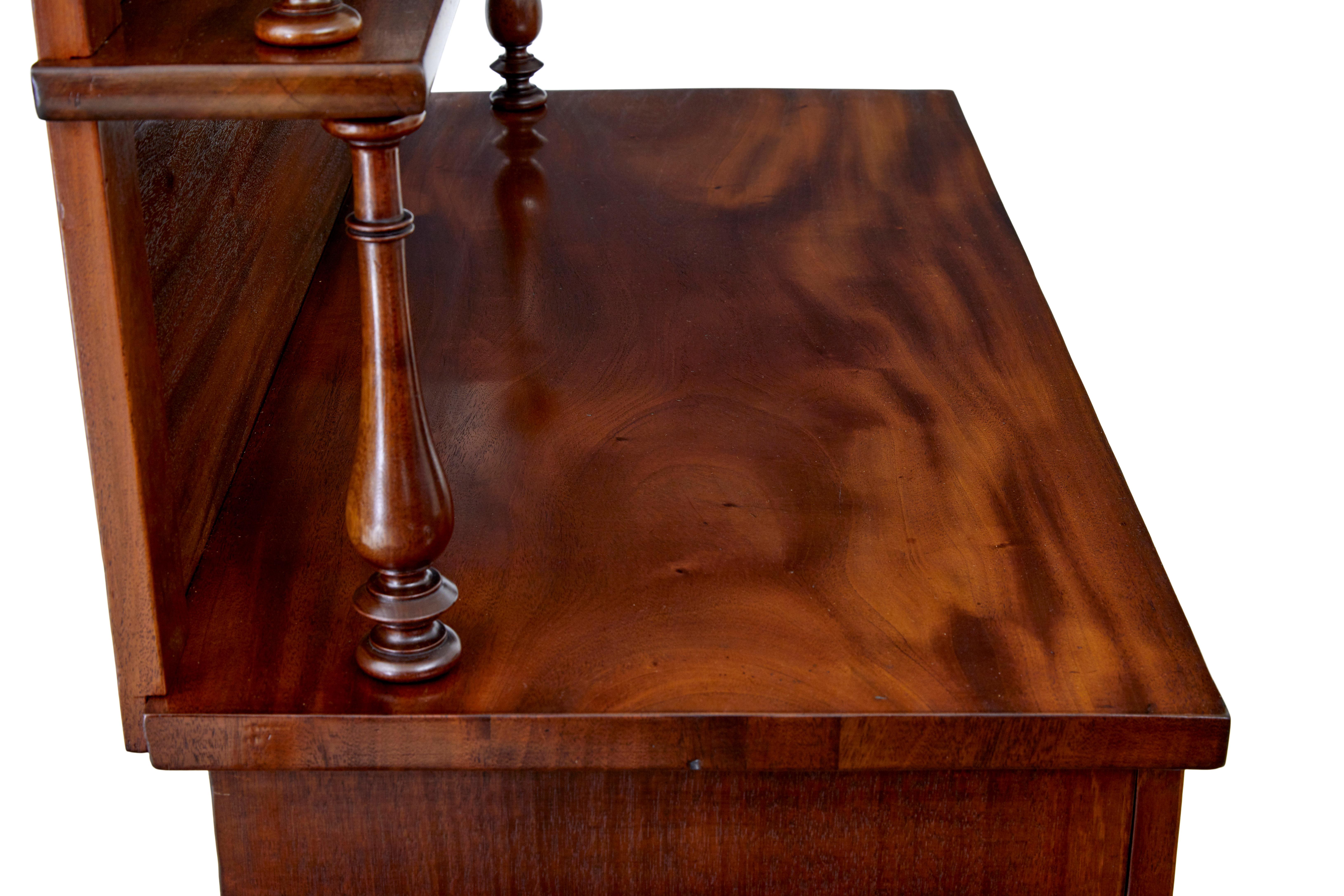 19th century French mahogany chiffonier sideboard In Good Condition For Sale In Debenham, Suffolk