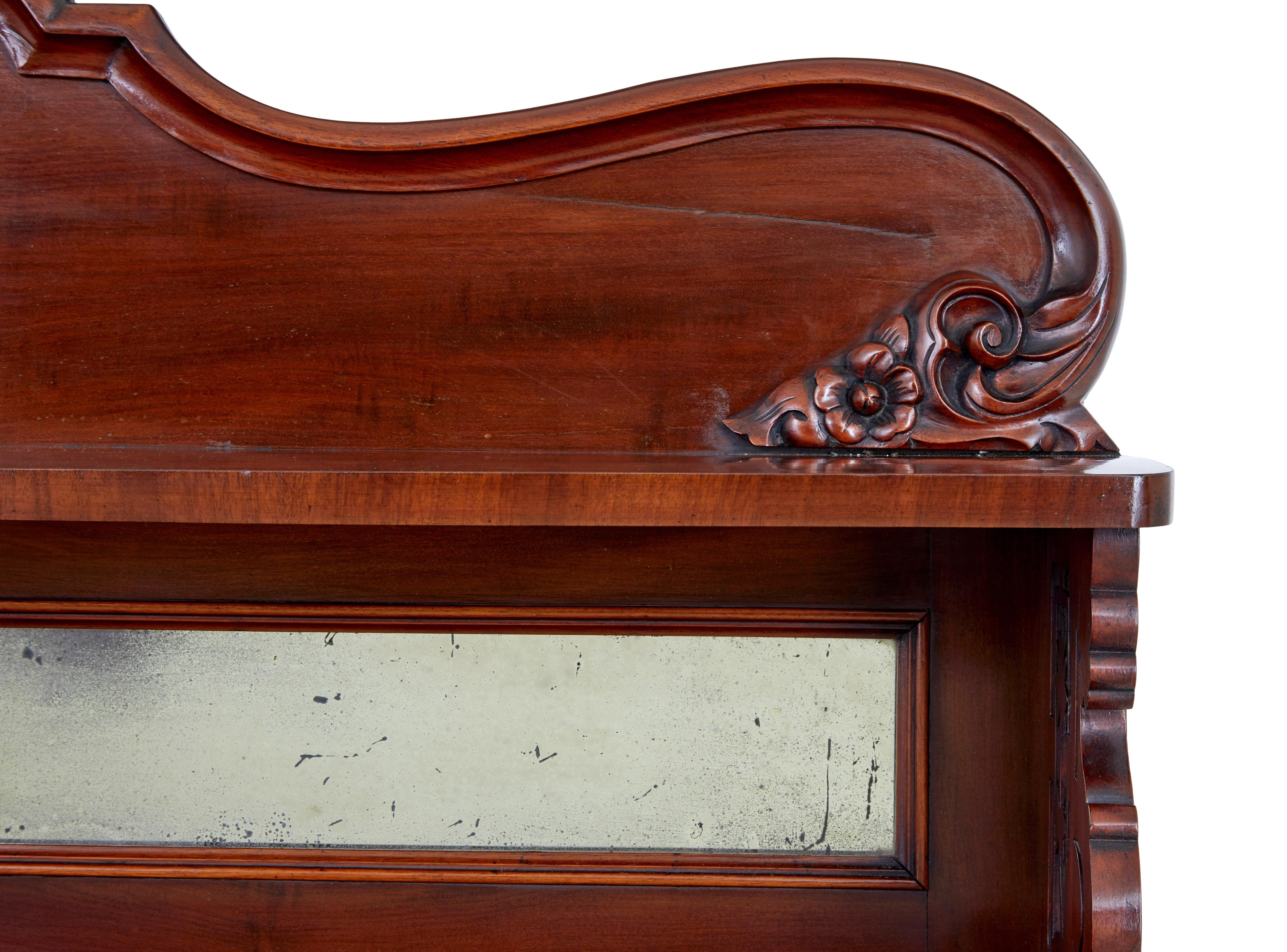 Specchio Credenza chiffonier francese del XIX secolo in mogano in vendita