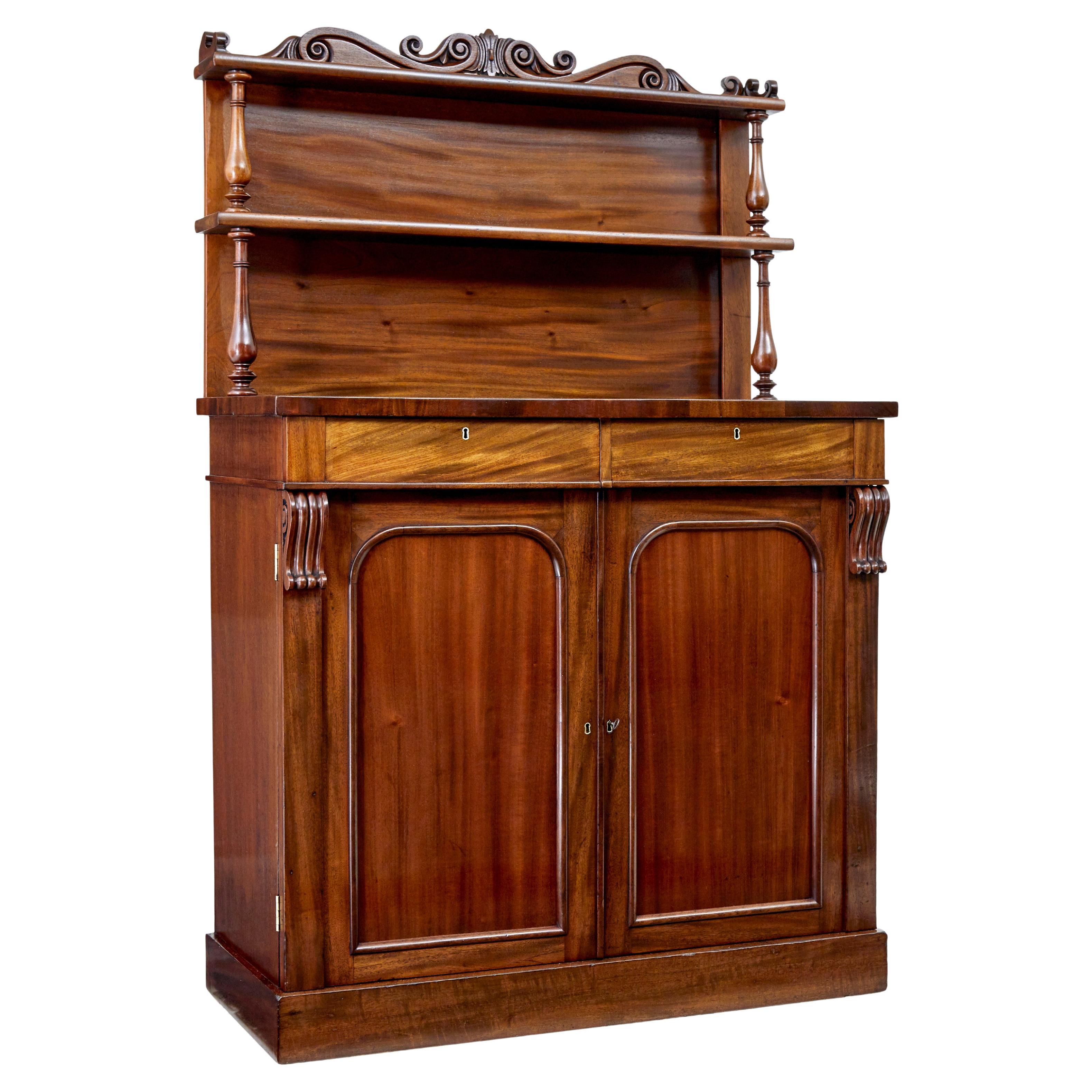 19th century French mahogany chiffonier sideboard For Sale
