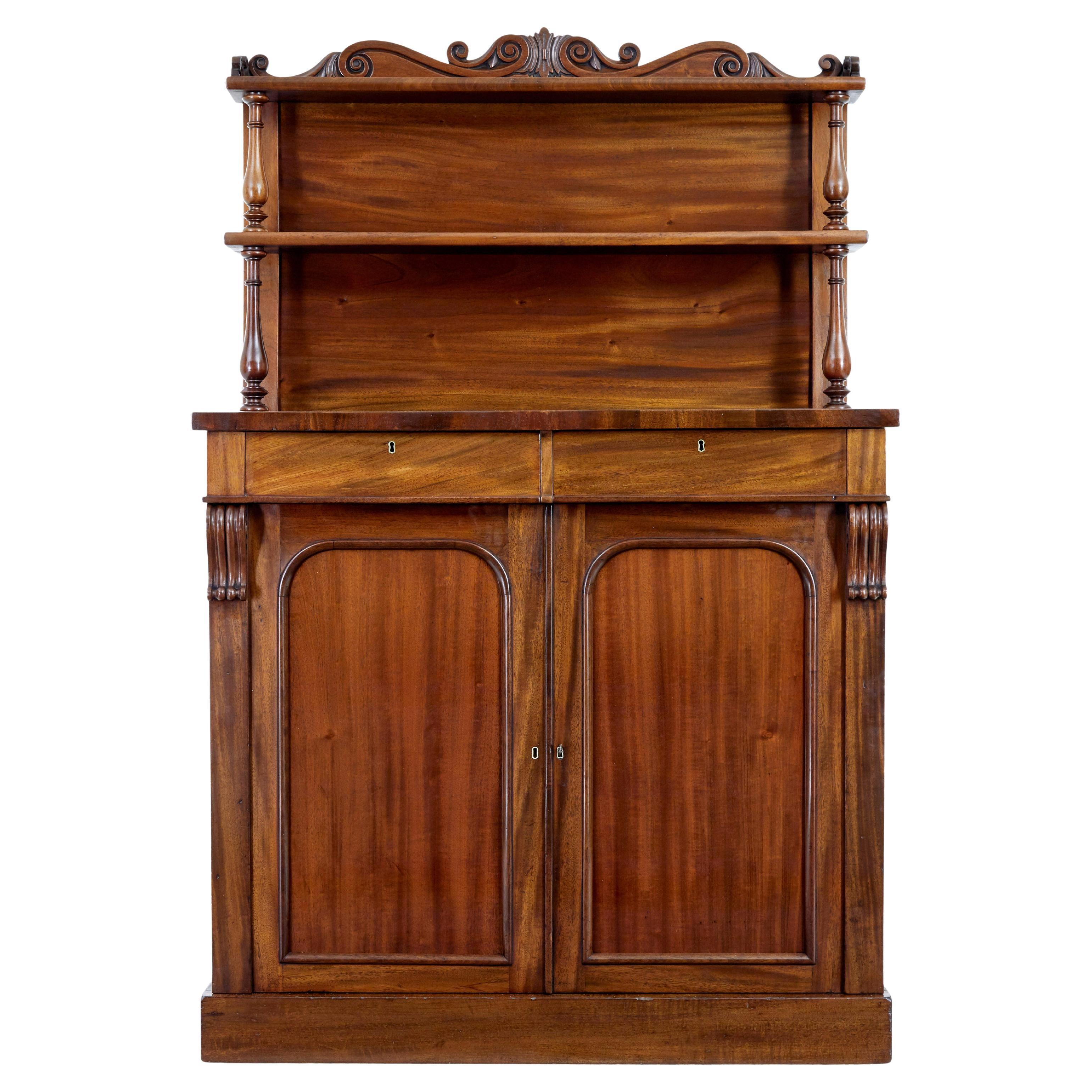 19th century French mahogany chiffonier sideboard For Sale