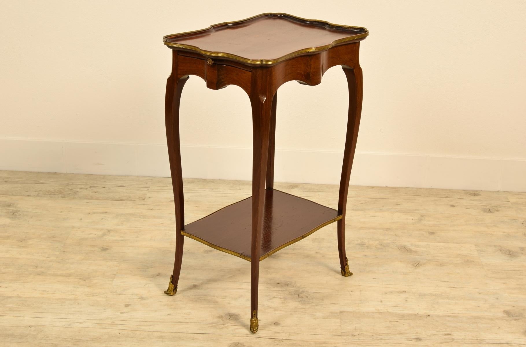 Hand-Carved 19th Century, French Mahogany Coffee Table by Escalier de Cristal For Sale