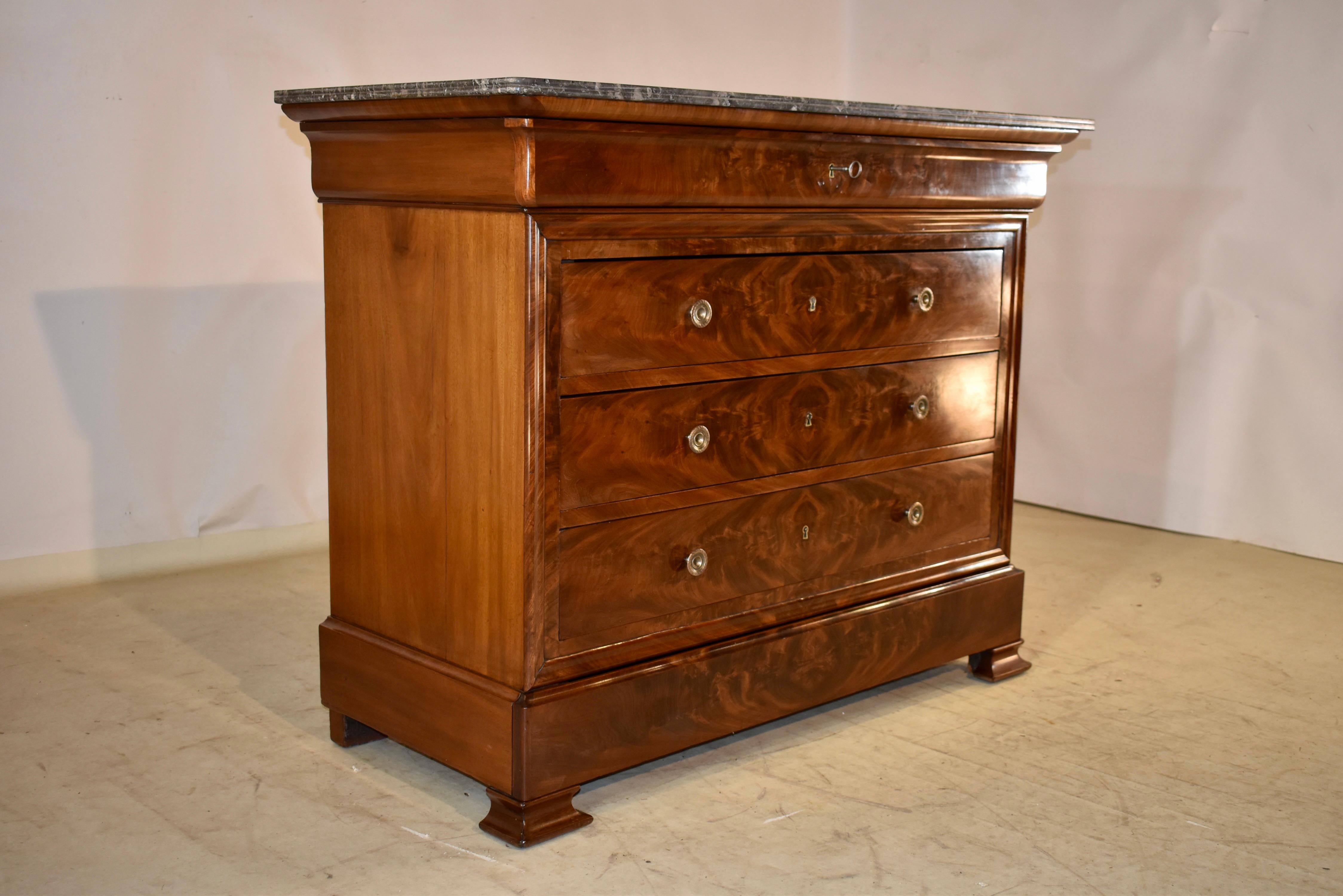 Louis Philippe 19th Century French Mahogany Commode For Sale