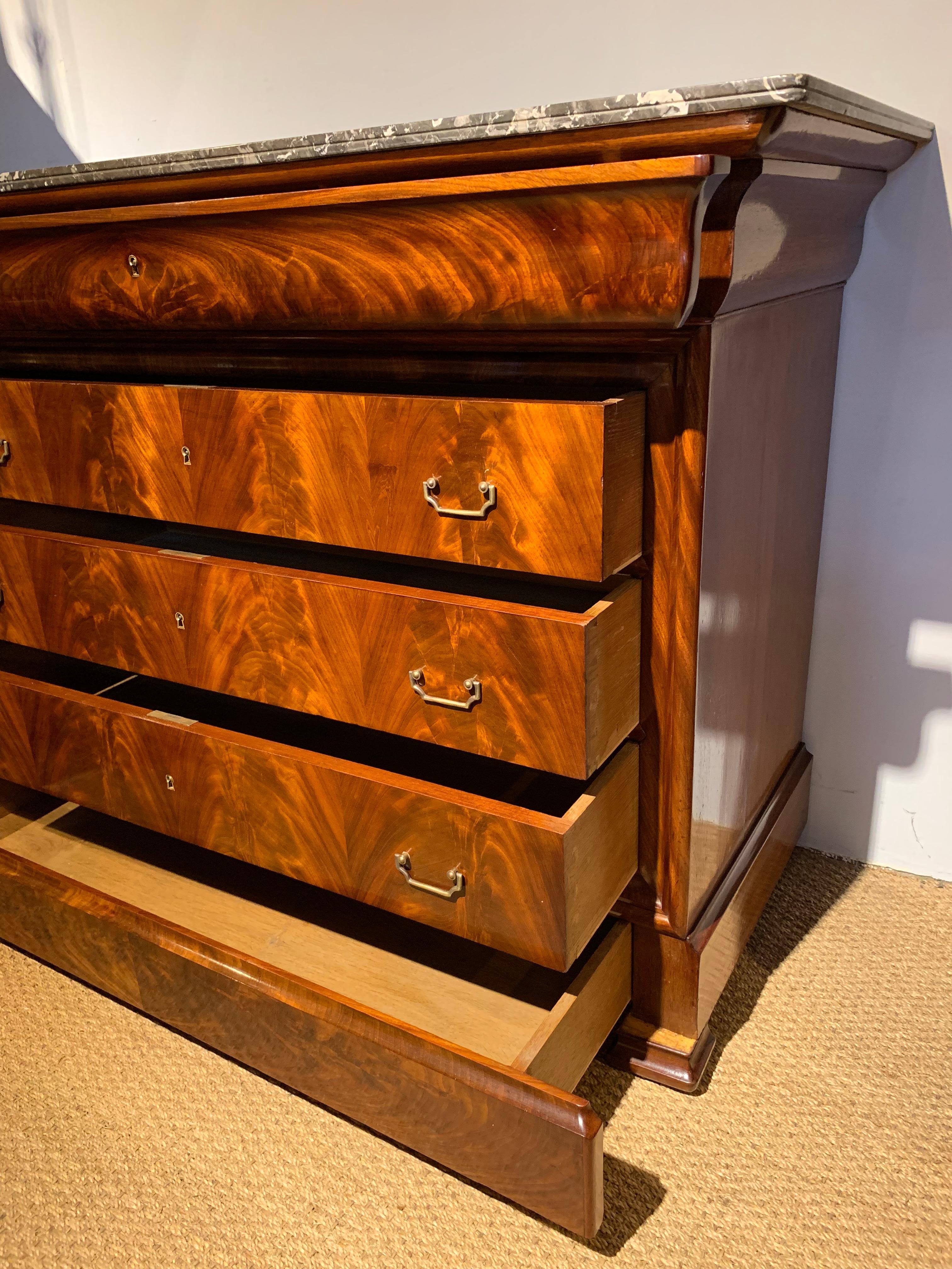 19th Century French Mahogany Commode In Good Condition In Honiton, Devon