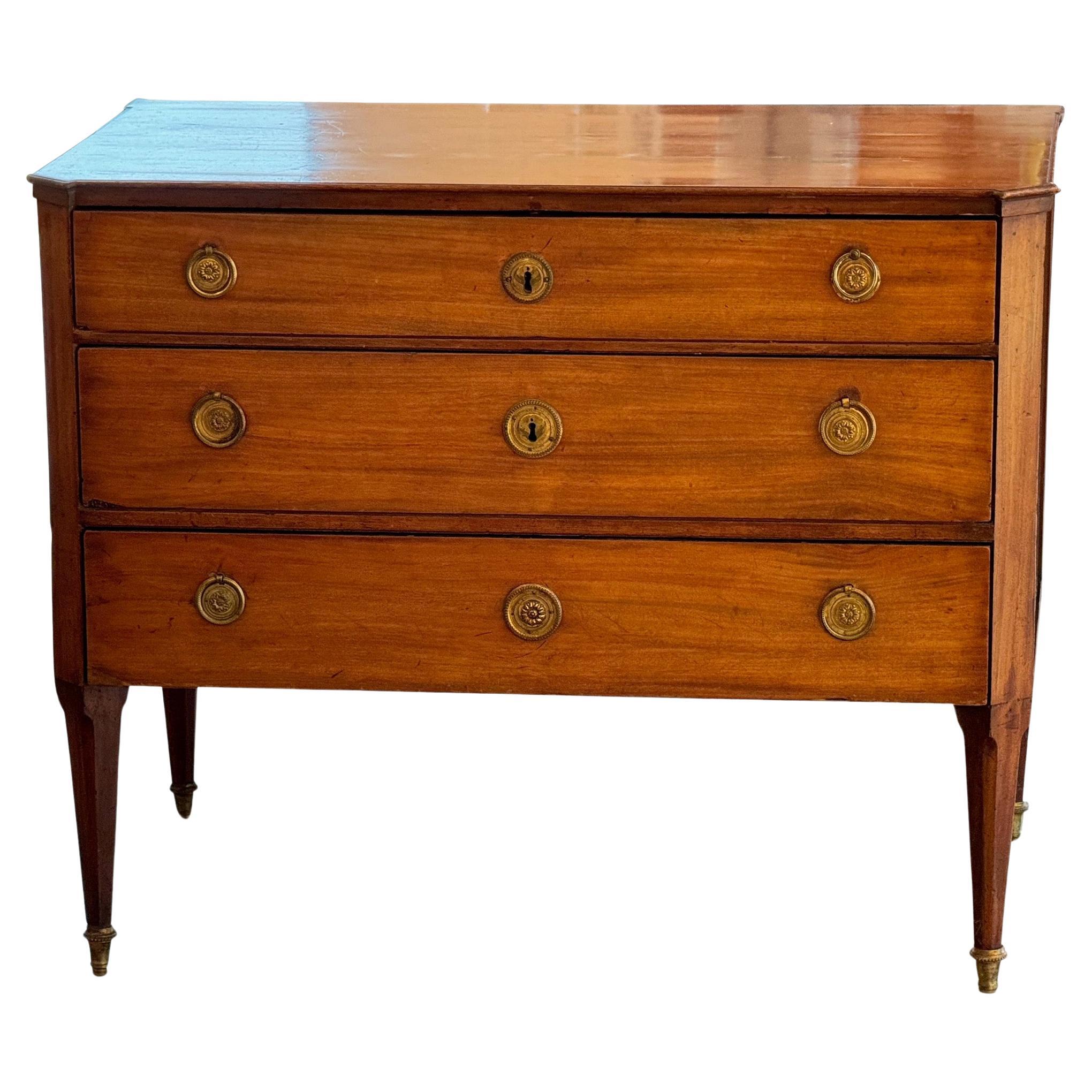 19th Century French Mahogany Commode For Sale