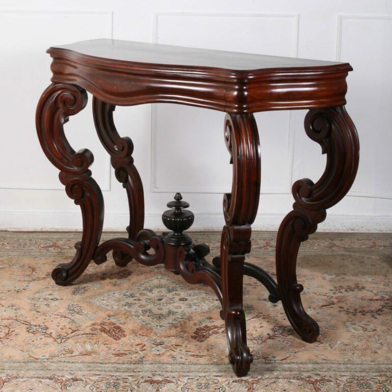 Carved 19th Century French Mahogany Console For Sale