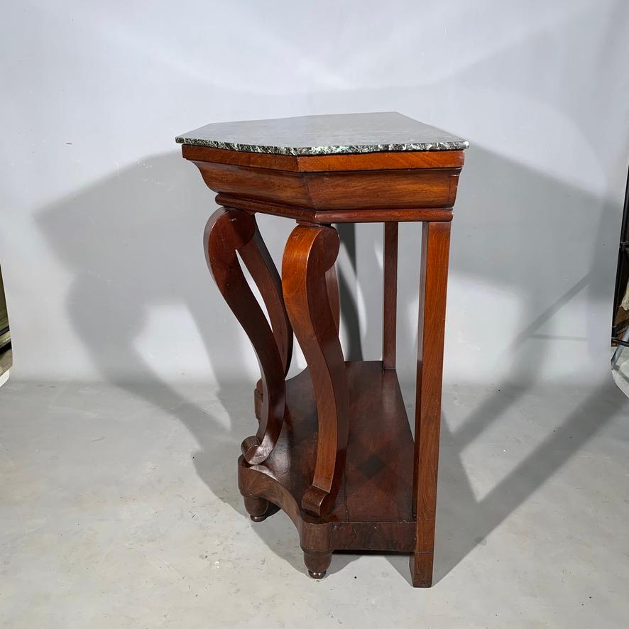 19th Century French Mahogany Console Table with Marble Top In Good Condition For Sale In Uppingham, Rutland