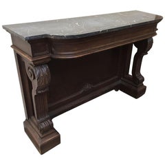 19th Century French Mahogany Console with Marble Top. 1890s