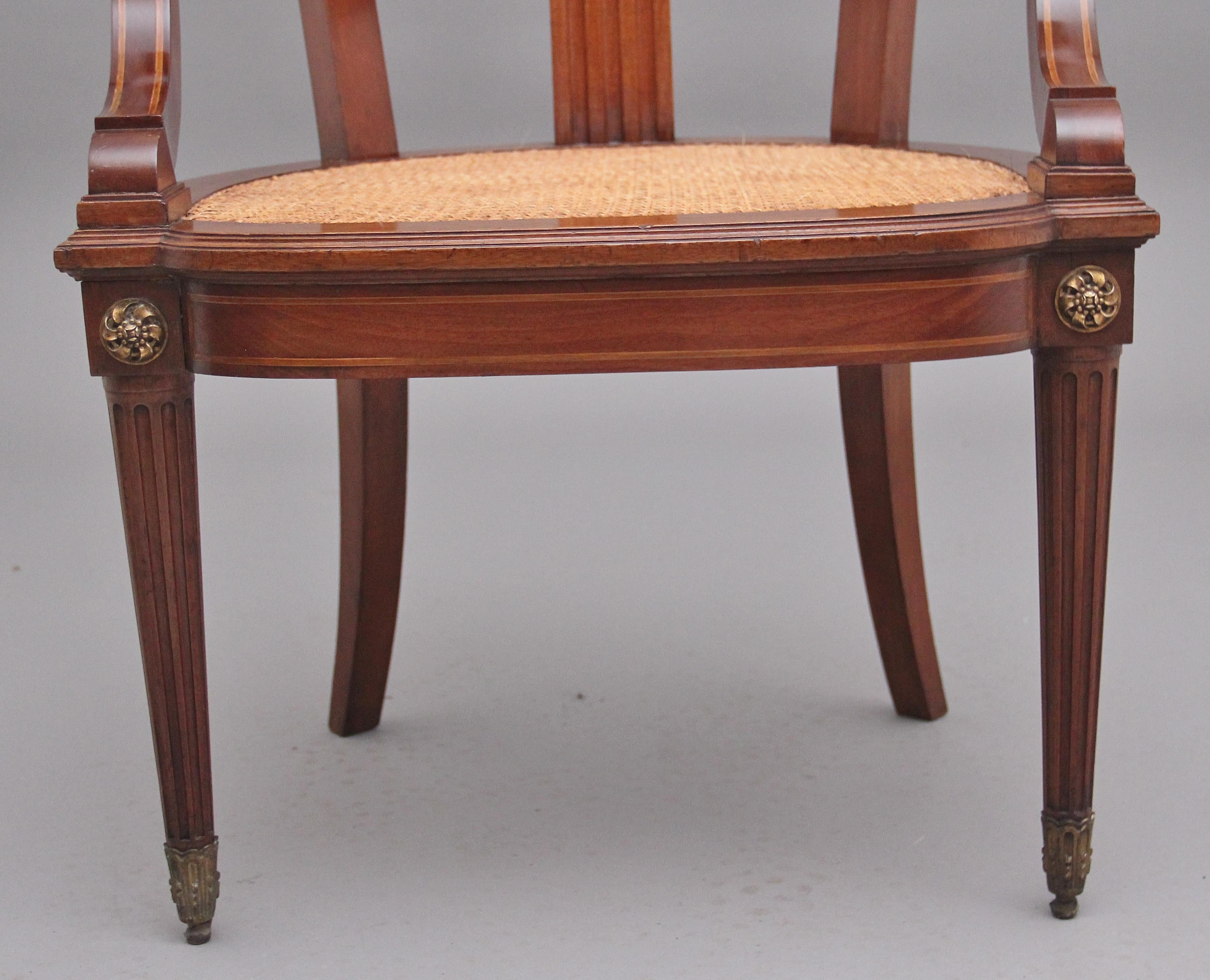 19th Century French Mahogany Desk Chair 6