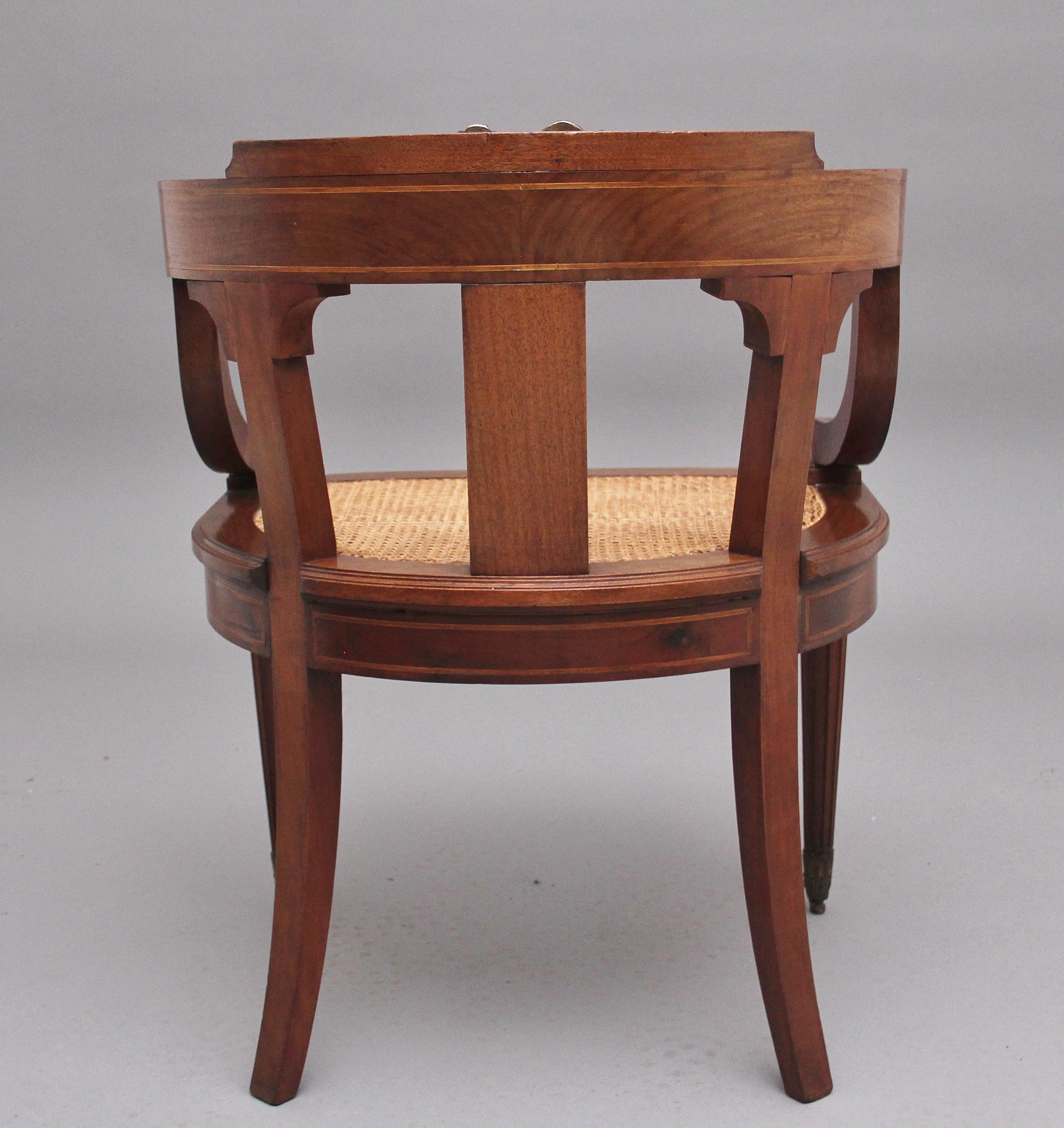 19th Century French Mahogany Desk Chair In Good Condition In Martlesham, GB