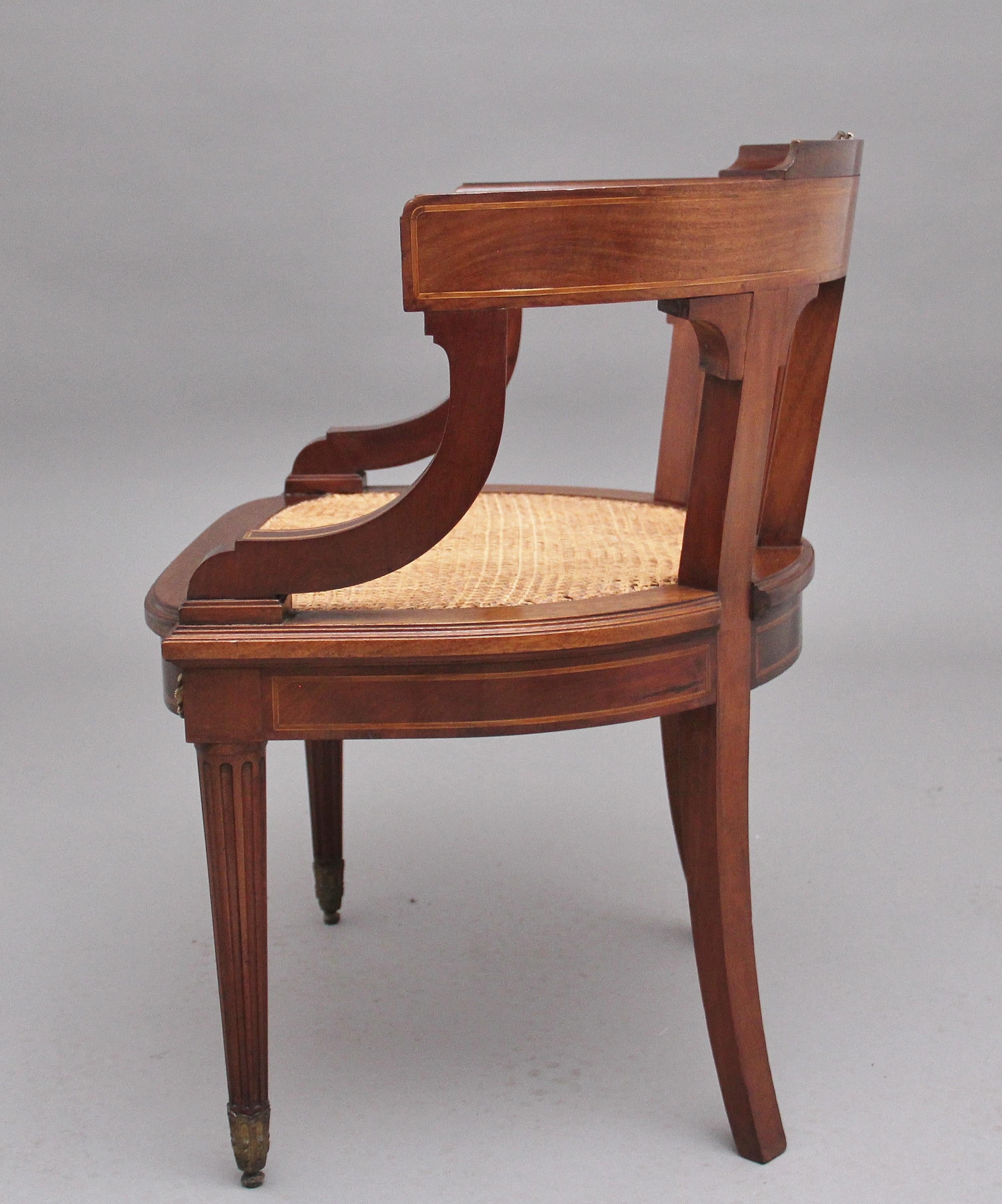 Late 19th Century 19th Century French Mahogany Desk Chair