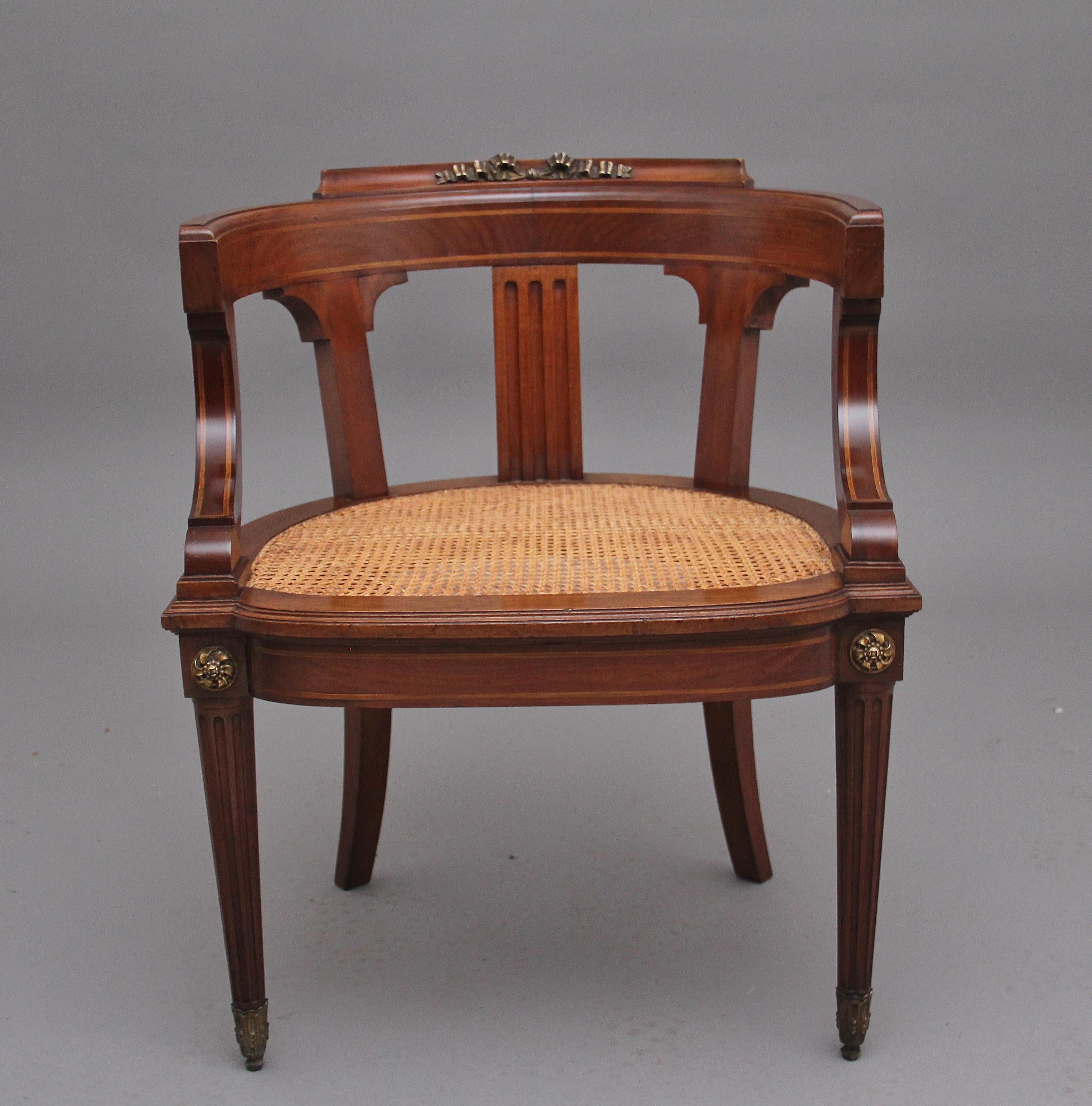 19th Century French Mahogany Desk Chair 1