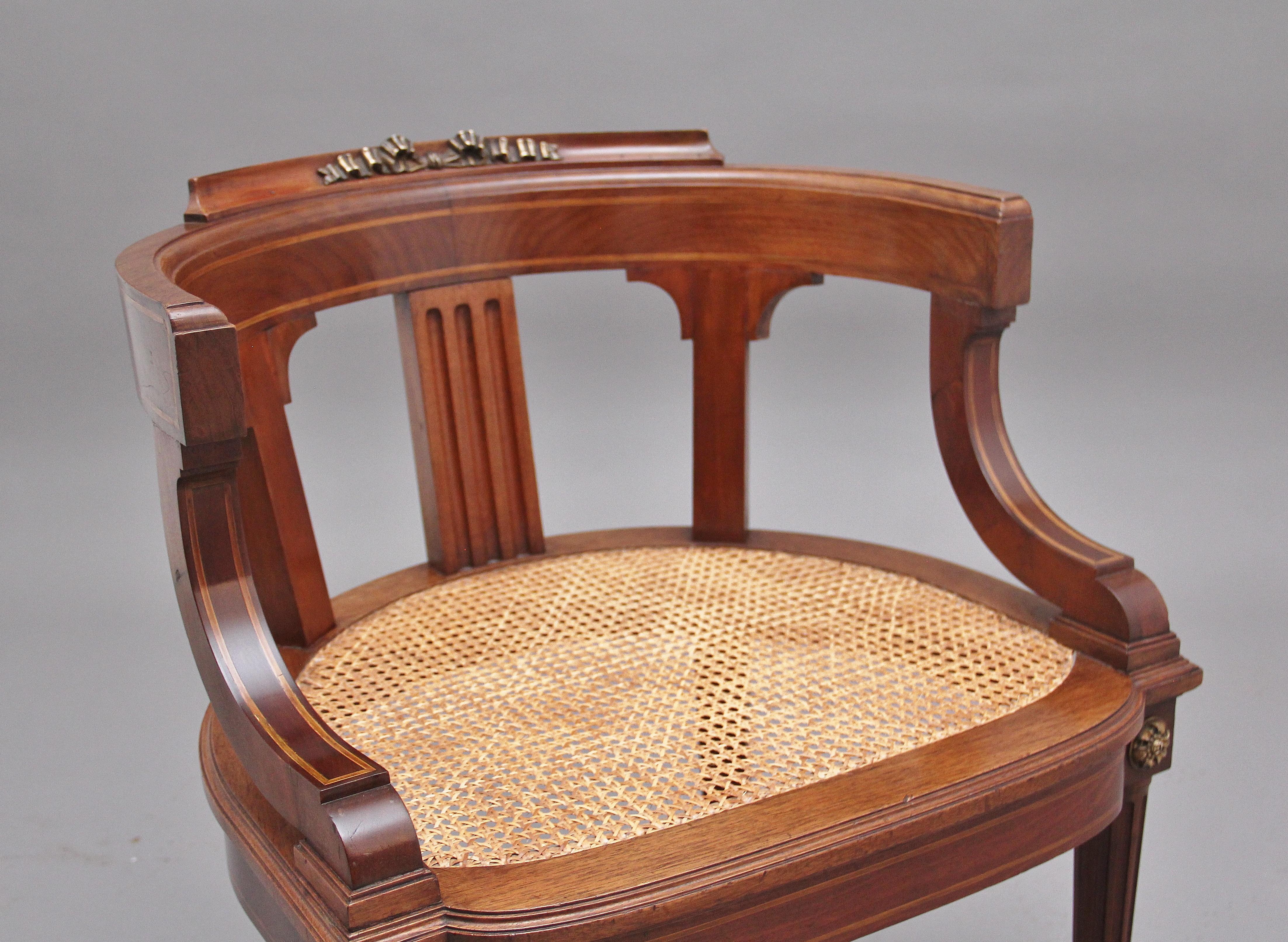 19th Century French Mahogany Desk Chair 3