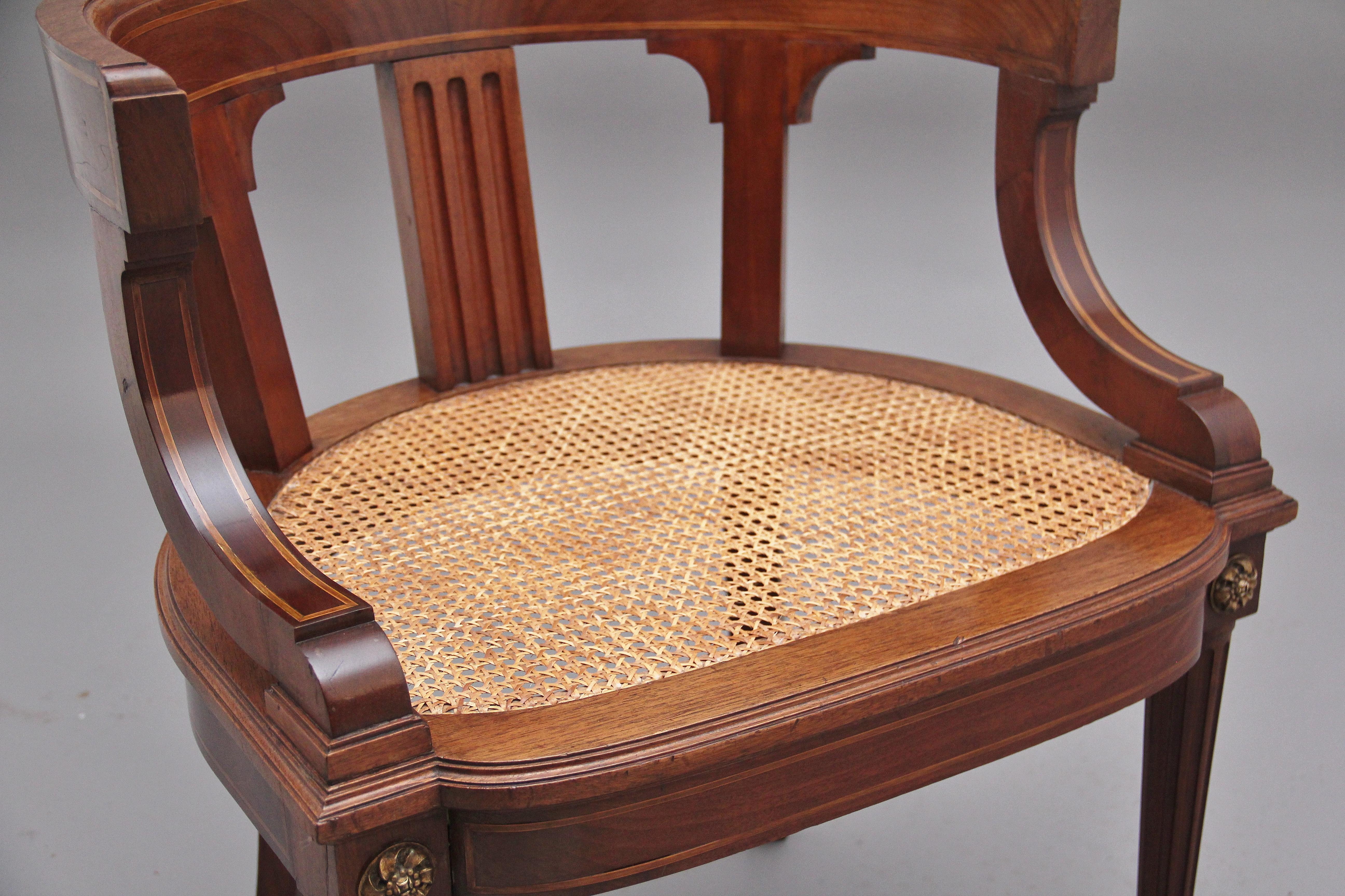 19th Century French Mahogany Desk Chair 4