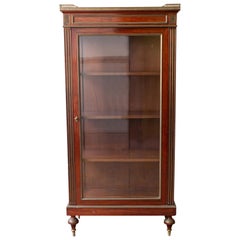 mahogany glass cabinet 19th Century French Mahogany Display Cabinet