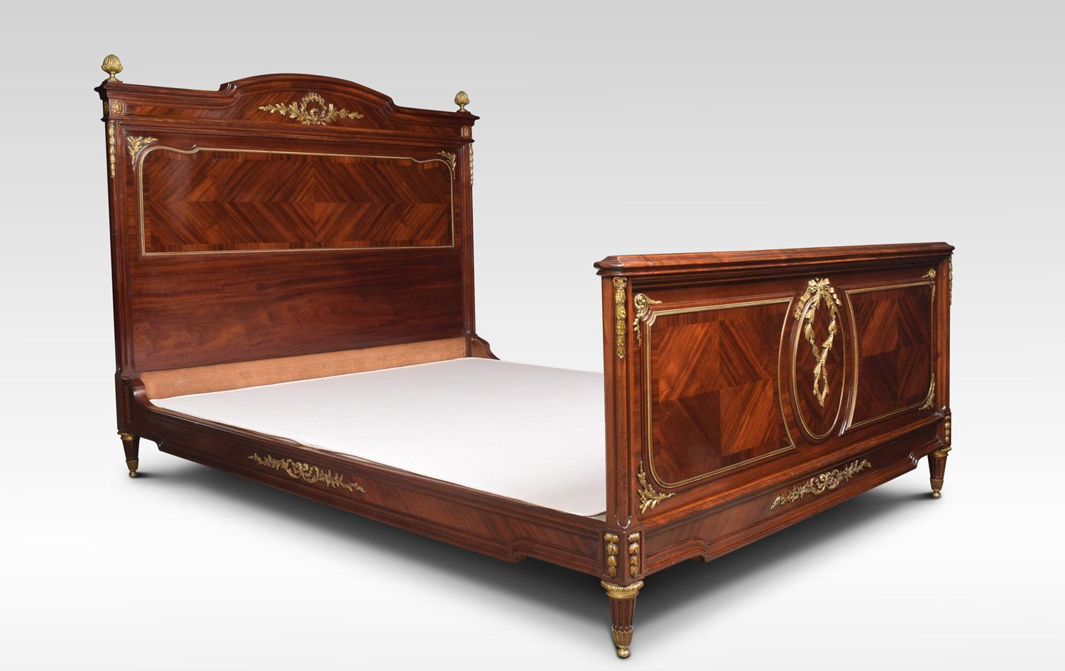 19th Century French Mahogany Double Bed 2