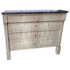 19th Century French Mahogany Empire Chest/Commode with Black Marble Top