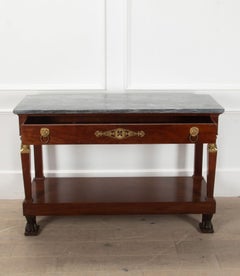 19th Century French Mahogany Empire Console Table