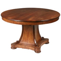 19th Century French Mahogany Empire Style Pedestal Dining table