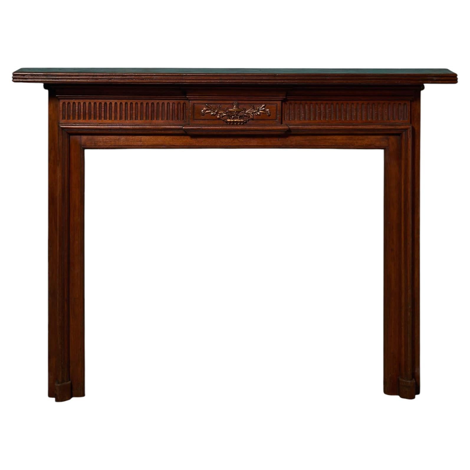 19th Century French Mahogany Fire Surround For Sale
