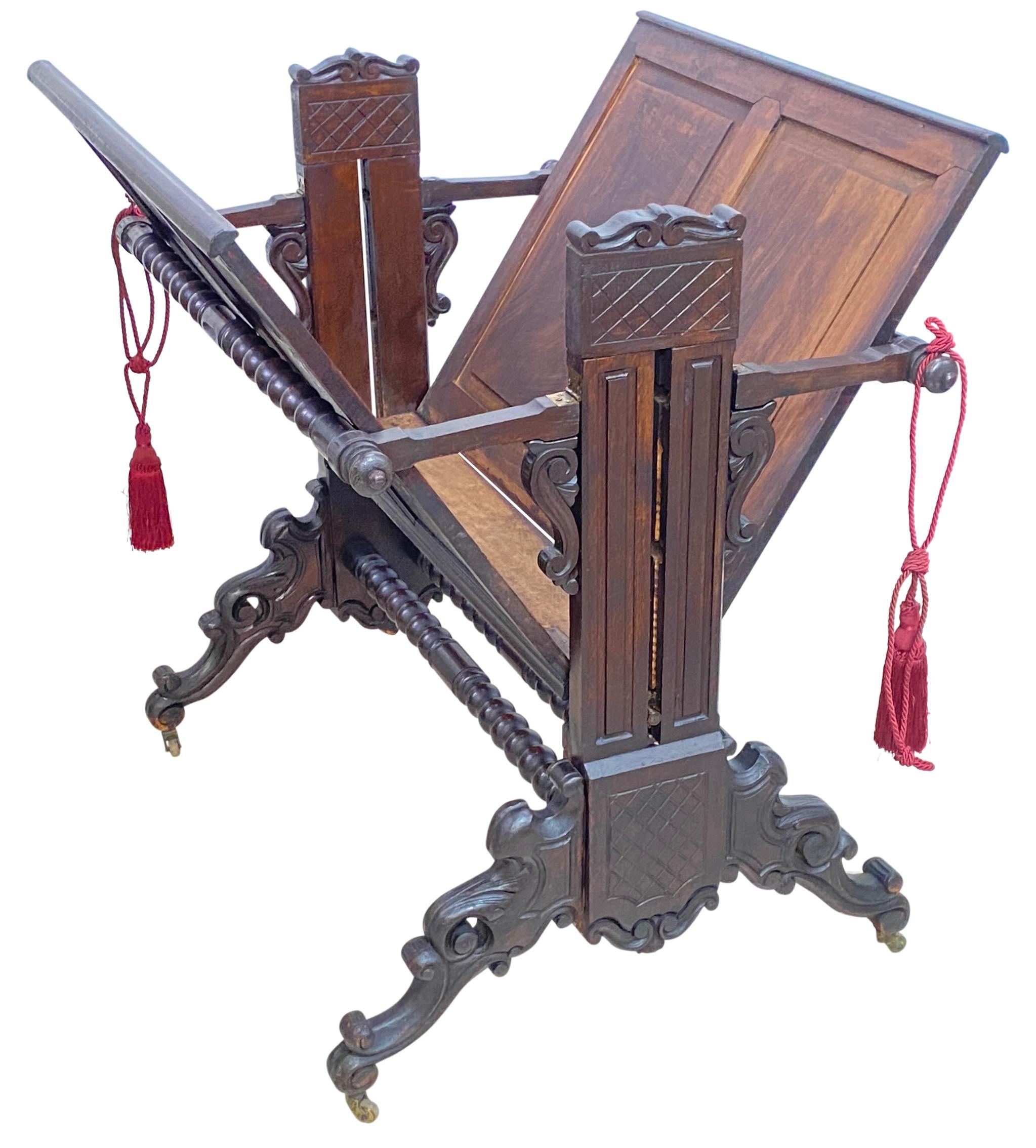 19th Century French Mahogany Gallery Folio Display Stand Rack For Sale ...