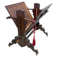 19th Century French Mahogany Gallery Folio Display Stand Rack