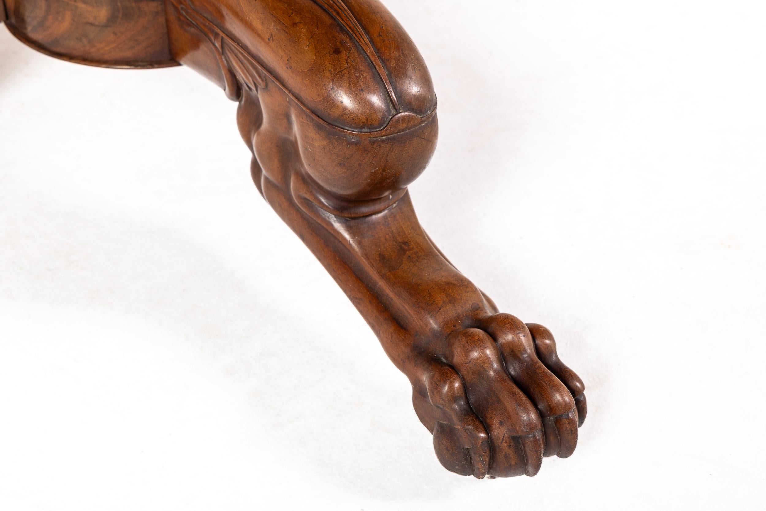 Mesa de centro/guéridon francesa de caoba del siglo XIX con tapa de mármol en venta 3