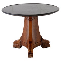 Antique 19th Century French Mahogany Guéridon with Marble Top