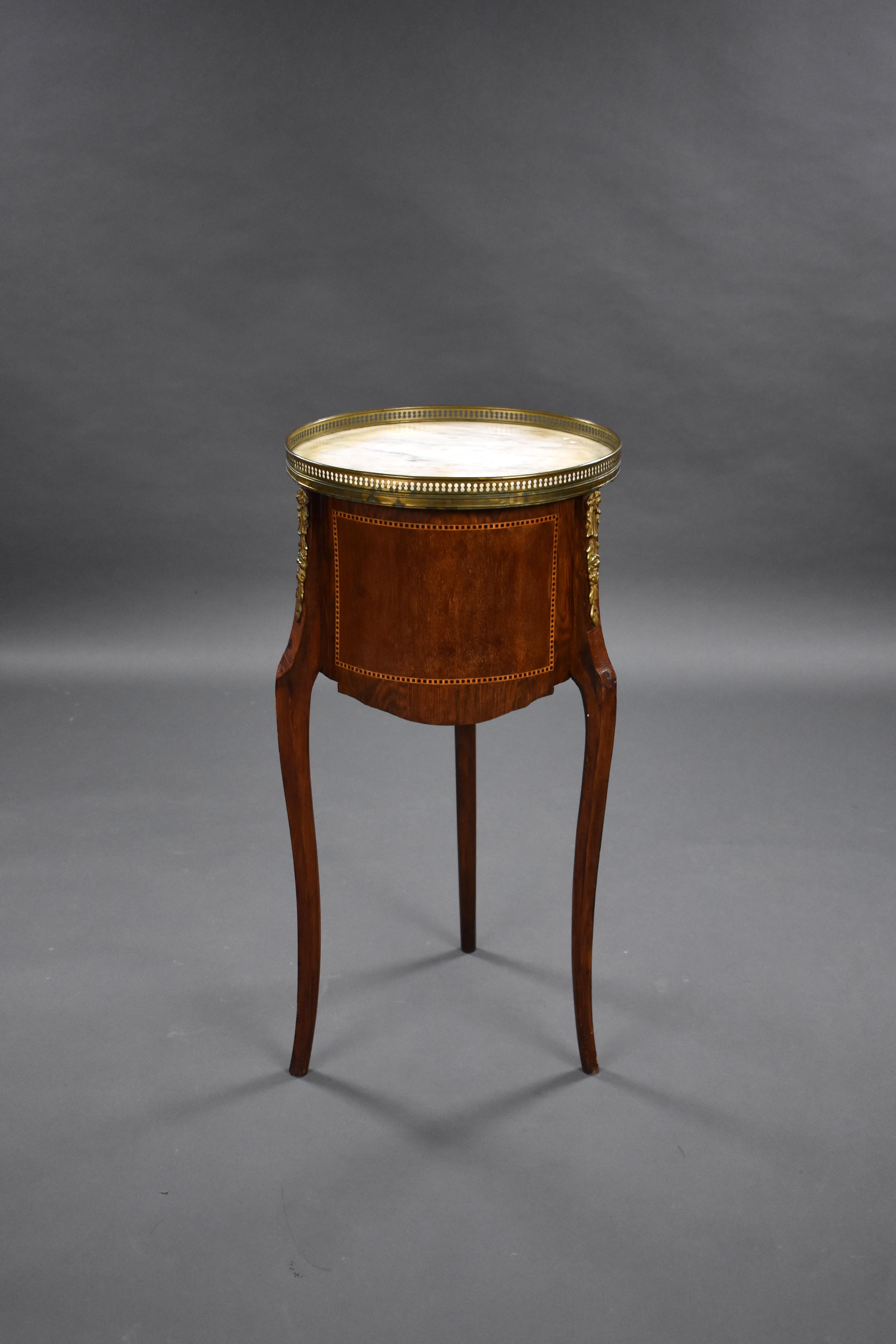 Victorian 19th Century French Mahogany Inlaid Occasional Table For Sale