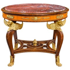 19th Century French Mahogany Kingwood Centre Table
