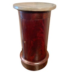 19th Century French Mahogany Marble Top Somno Table