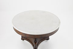19th Century French Mahogany Marble-Top Table