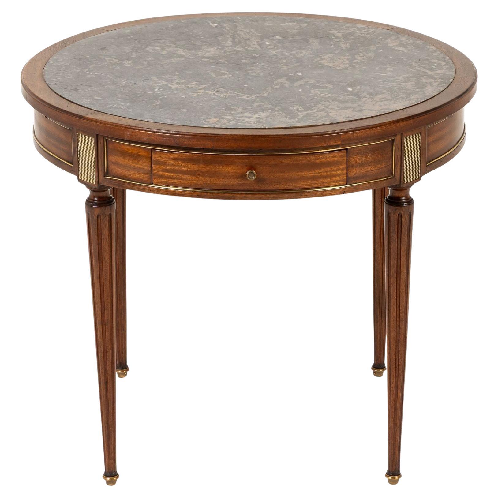 19th Century French Mahogany Marble Top Table