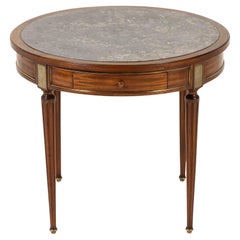 19th Century French Mahogany Marble Top Table