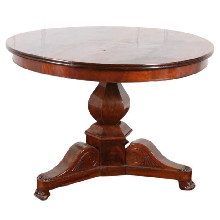 19th Century French Mahogany Round Table For Sale