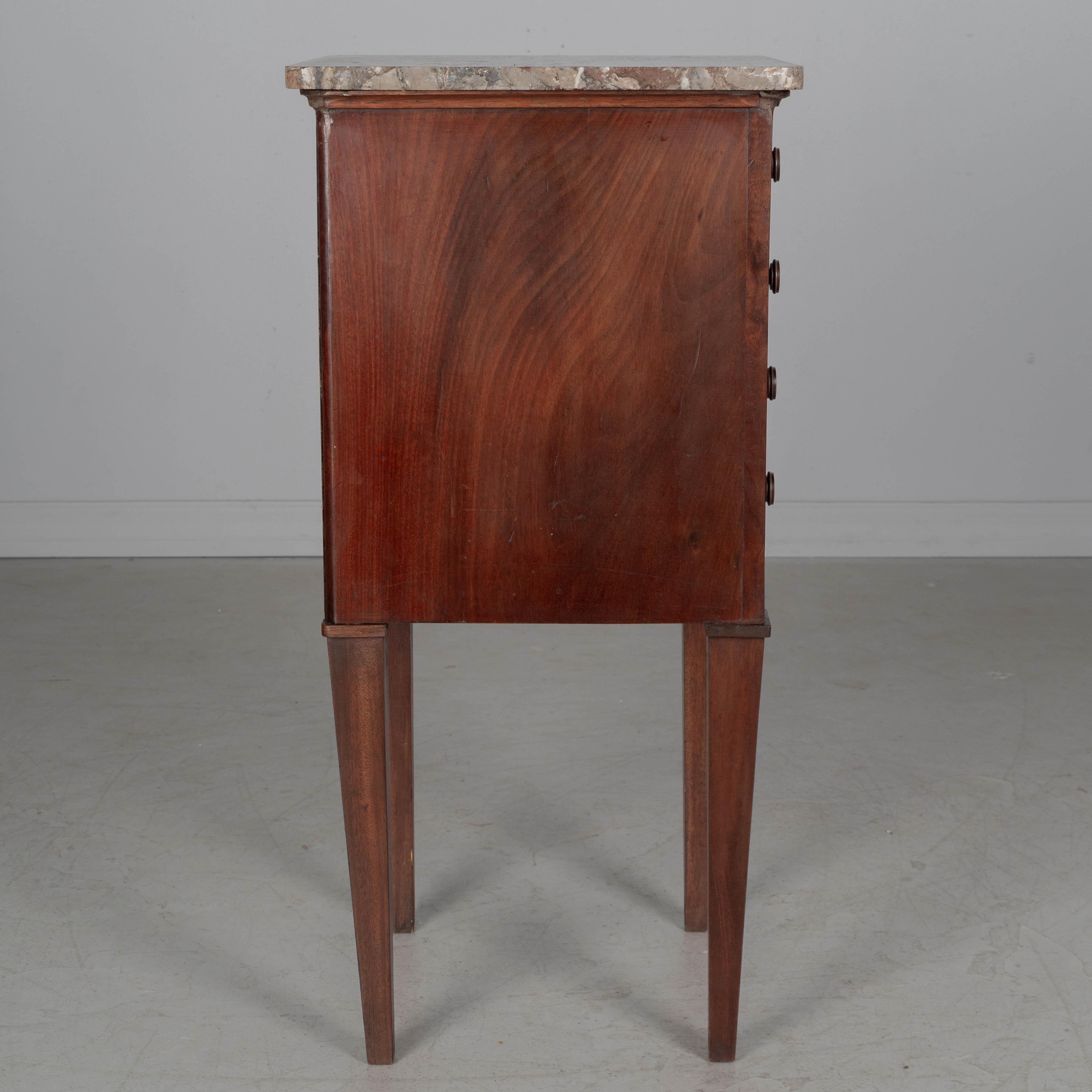Brass 19th Century French Mahogany Side Table For Sale
