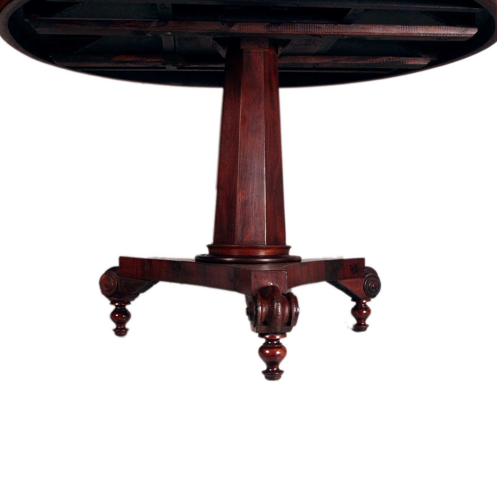 Table française du 19ème siècle style Empire avec quatre chaises Louis Philippe en vente 6