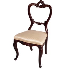 19th Century French Mahogany Table Empire style with Louis Philippe four Chairs