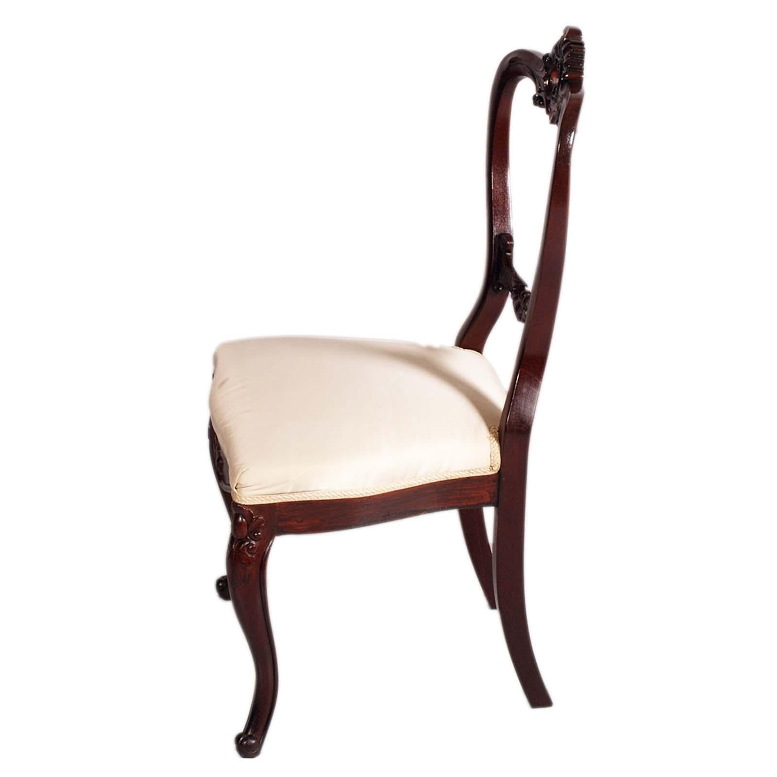 Table française du 19ème siècle style Empire avec quatre chaises Louis Philippe Bon état - En vente à Vigonza, Padua