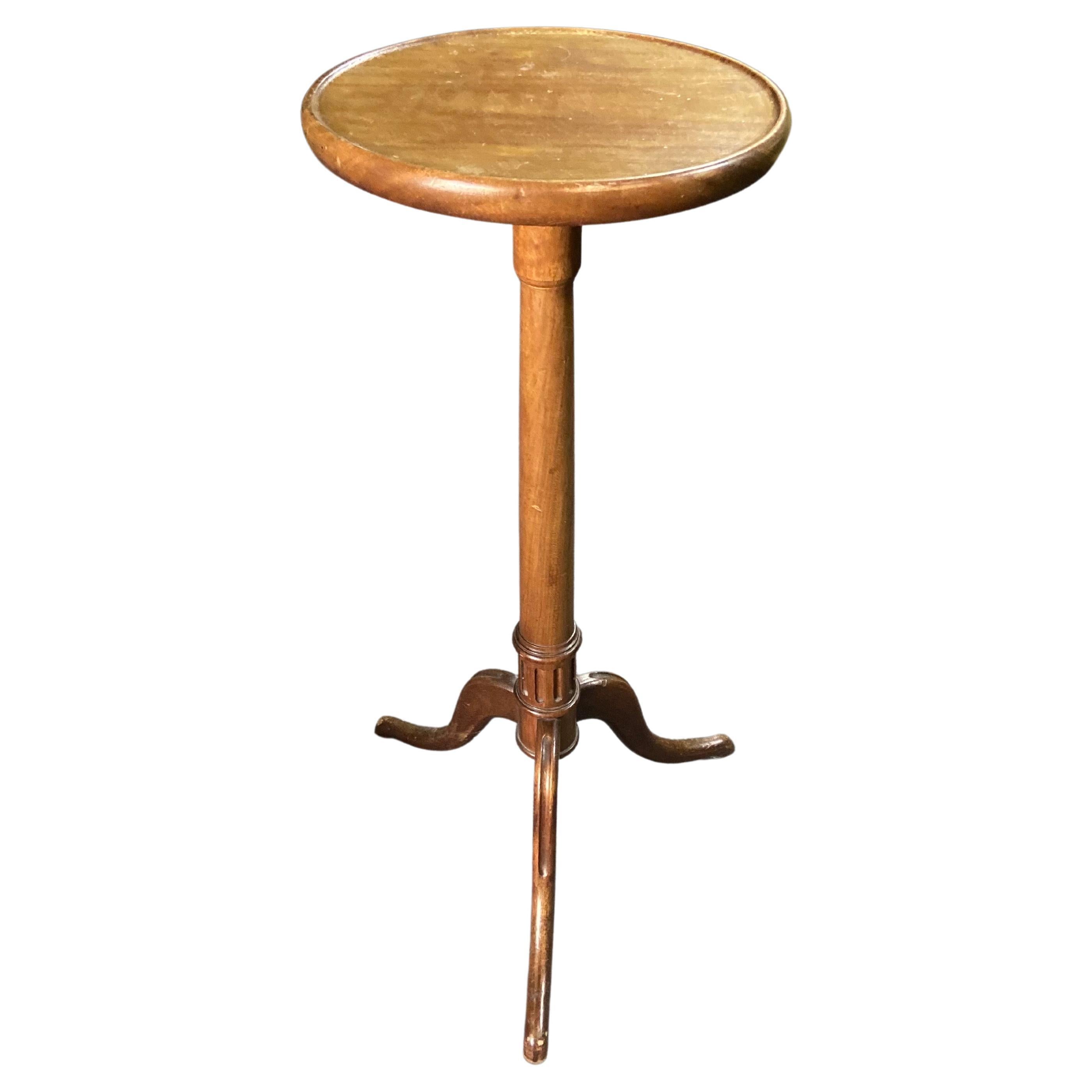 19th Century French Mahogany Tripod Round Small Side Table For Sale