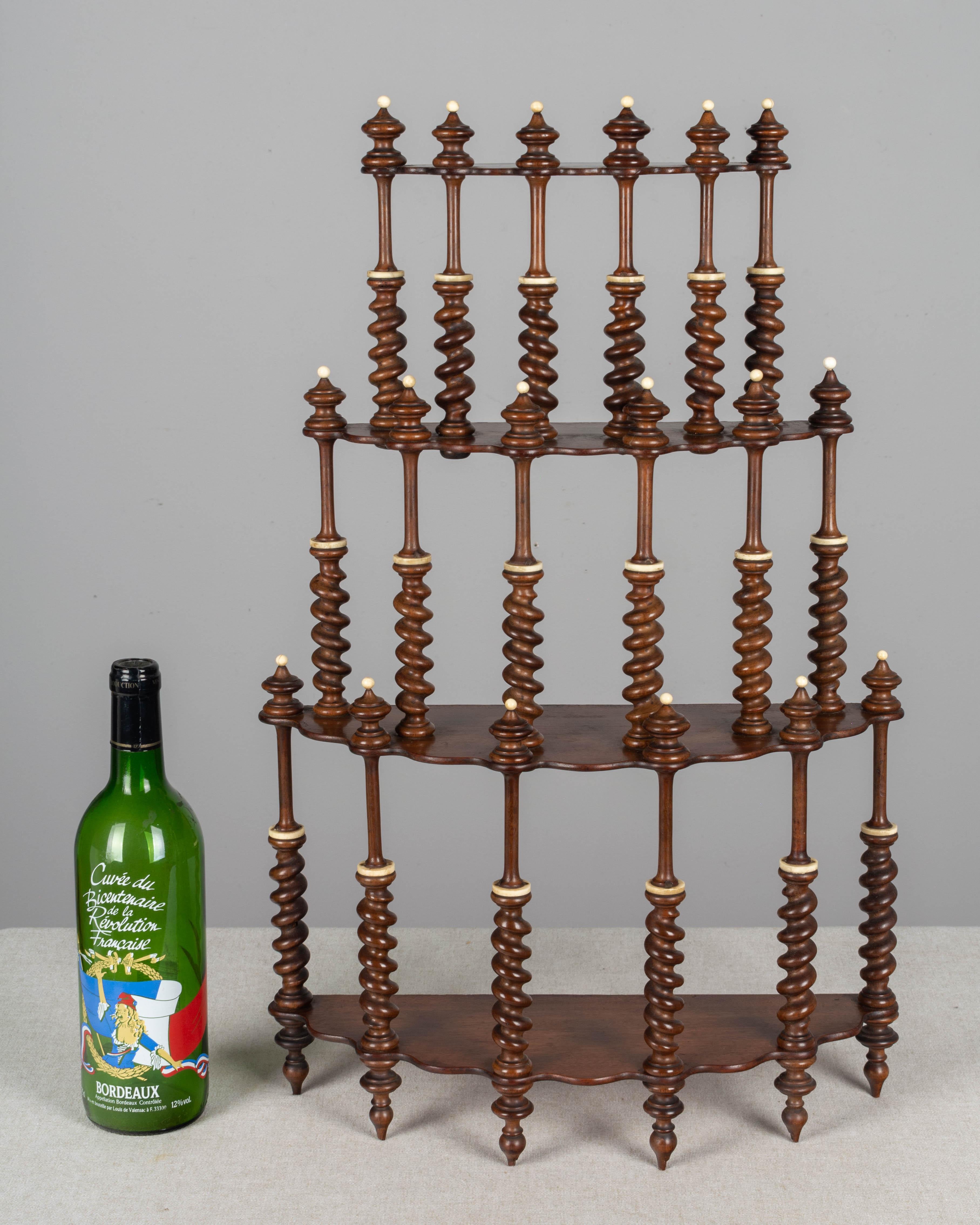 19th Century French Mahogany Turned Spindle Shelf In Good Condition For Sale In Winter Park, FL