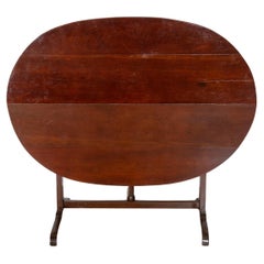 19th Century French Mahogany Winegrower’s Tilt-Top Table from Burgundy