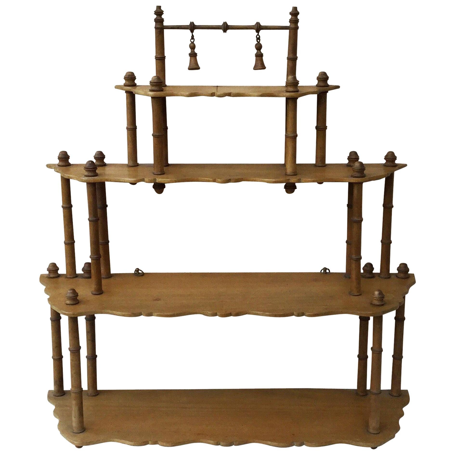 19th Century French Mahogany Wood Shelf with Twisted Column For Sale 3